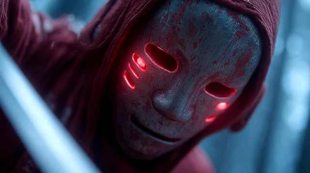 Mysterious Mask Glowing Red