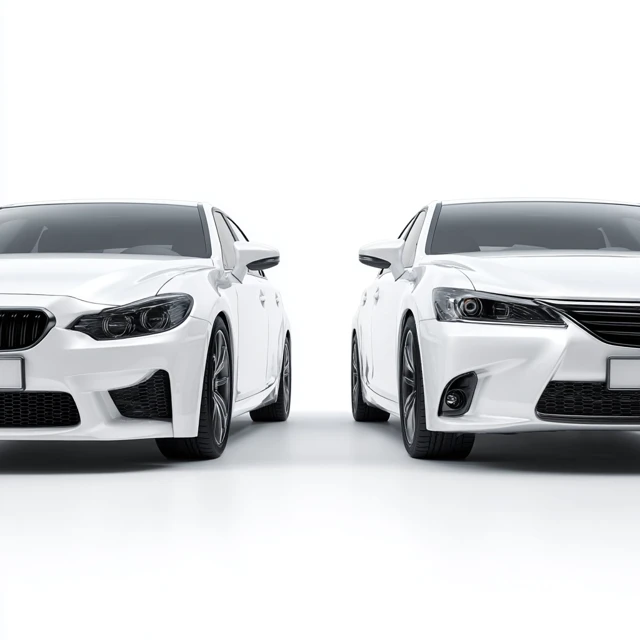Two Family Cars White Background