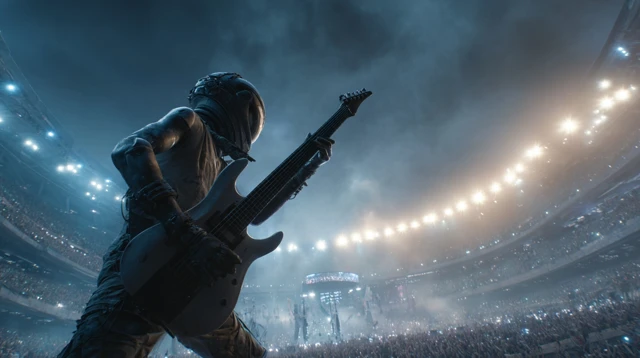 Alien Guitarist Rocks Futuristic Arena SciFi