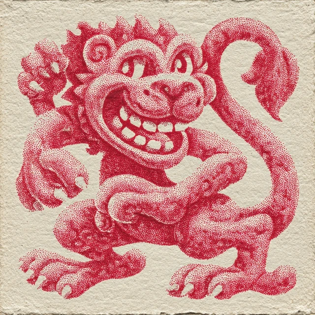 Vintage Panther Dragon Mascot Illustration