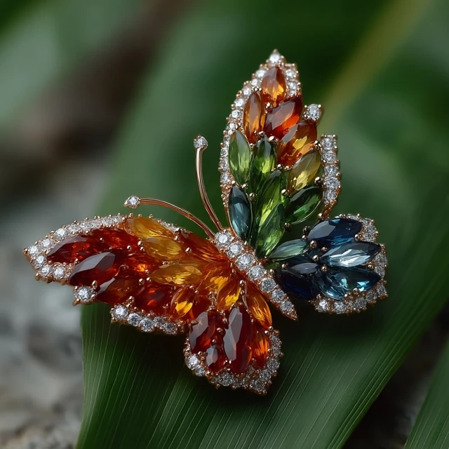 Rainbow Gemstone Butterfly Jewelry Beautiful Trend 2024