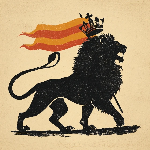Lion of Judah Silhouette Crown Flag Heraldic Art
