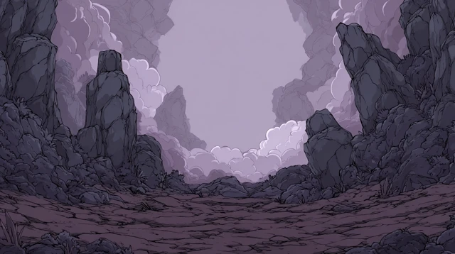 Minimalist Fantasy Battleground Paper Cutout Style