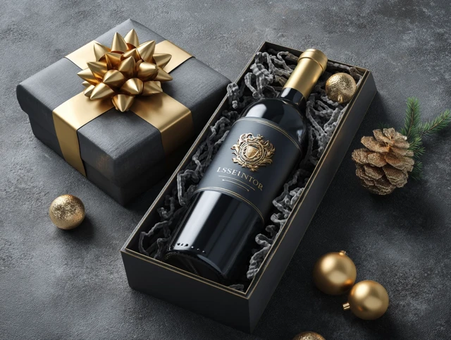 Luxury Wine Bottle Packaging Mockup