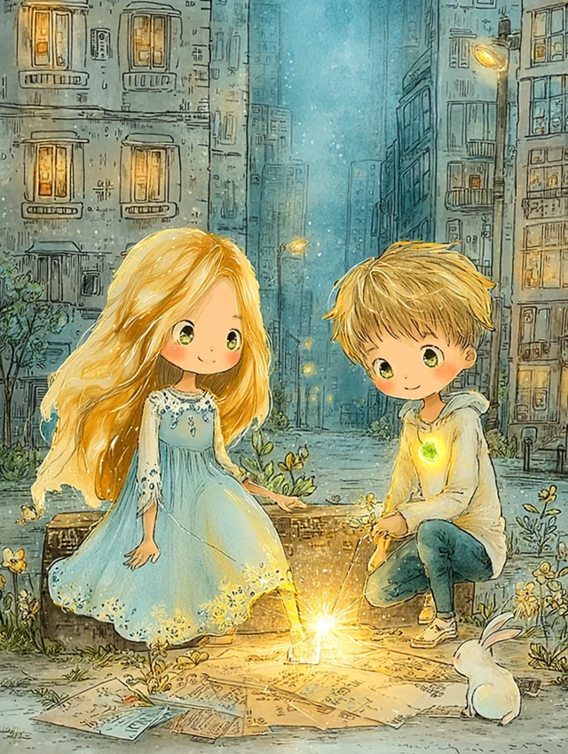 Children in Urban Park Magical Healing