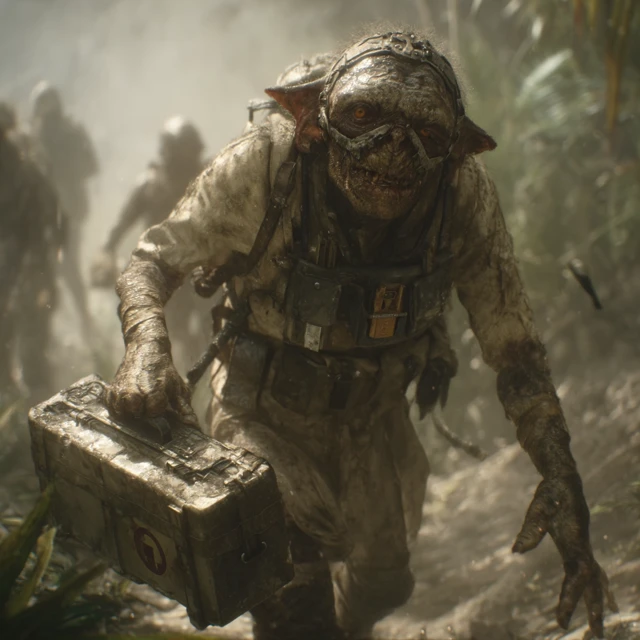 Goblin Medic Jungle Scene Detailed 3D Render