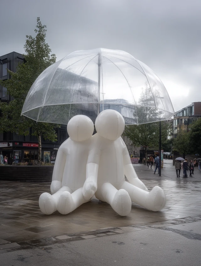 Romantic Inflatable Sculpture for Couples City Plaza