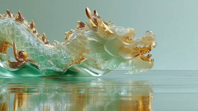Jade Dragon Artistic Render Oriental Aesthetics