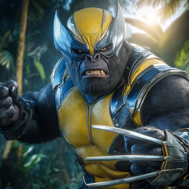 Wolverine Gorilla Hyper Realistic Image
