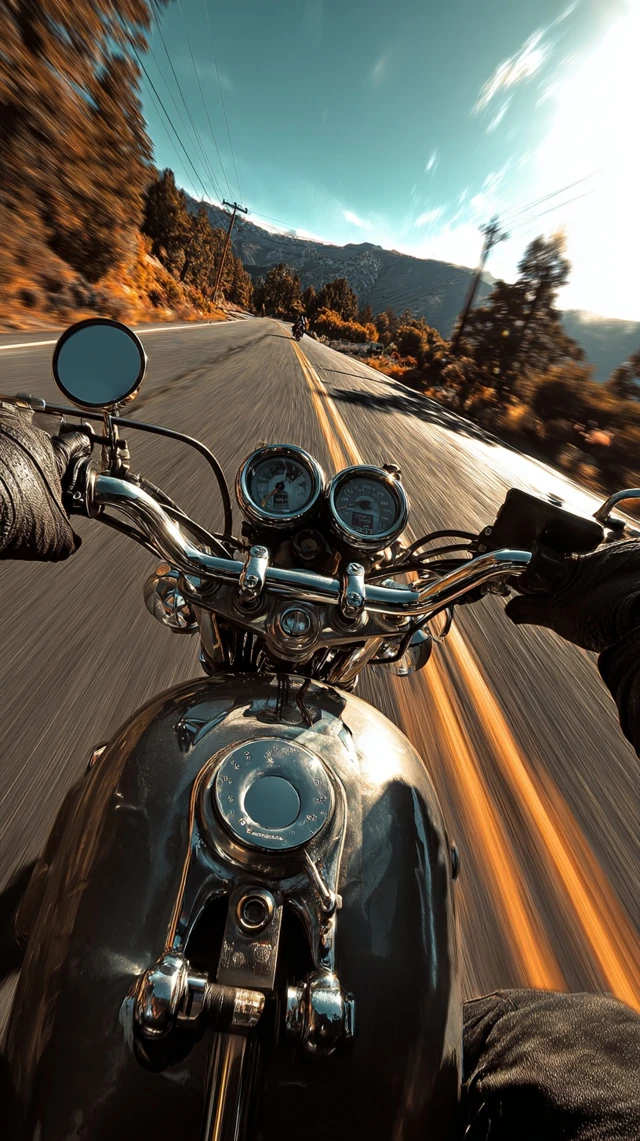 Motorcycle Ride First Person Perspective Cinematic