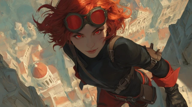 DND Character Portrait Red Haired Woman