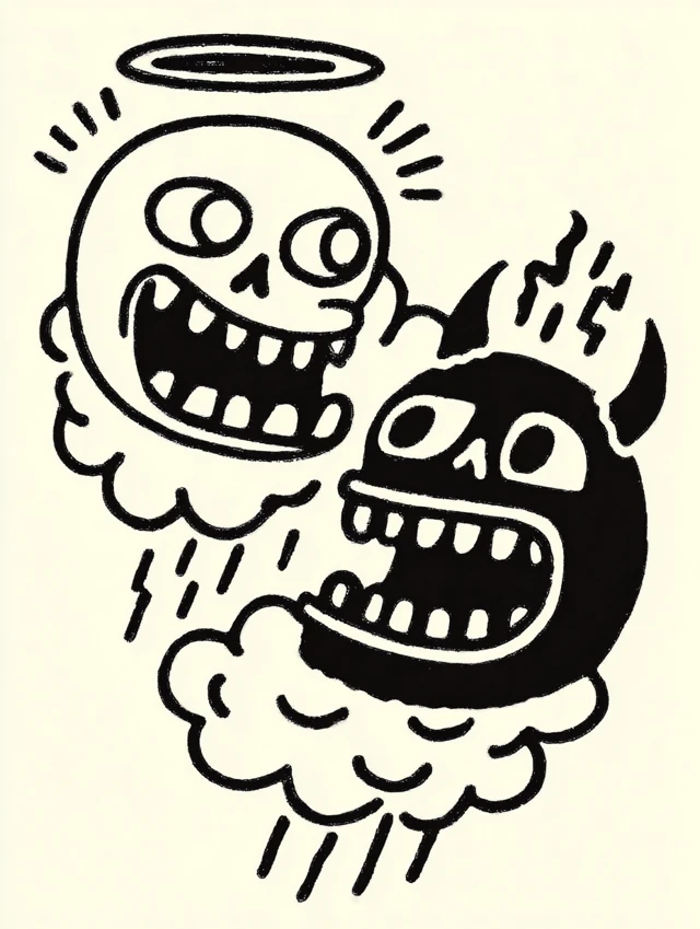 Angel and Devil Cartoon Clip Art