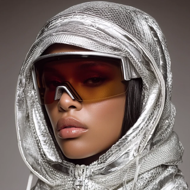 Cyberpunk Fashion: Futuristic Model in Techwear