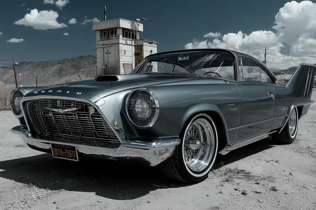 Chrysler Futura Concept Retro Futuristic Monochrome Car