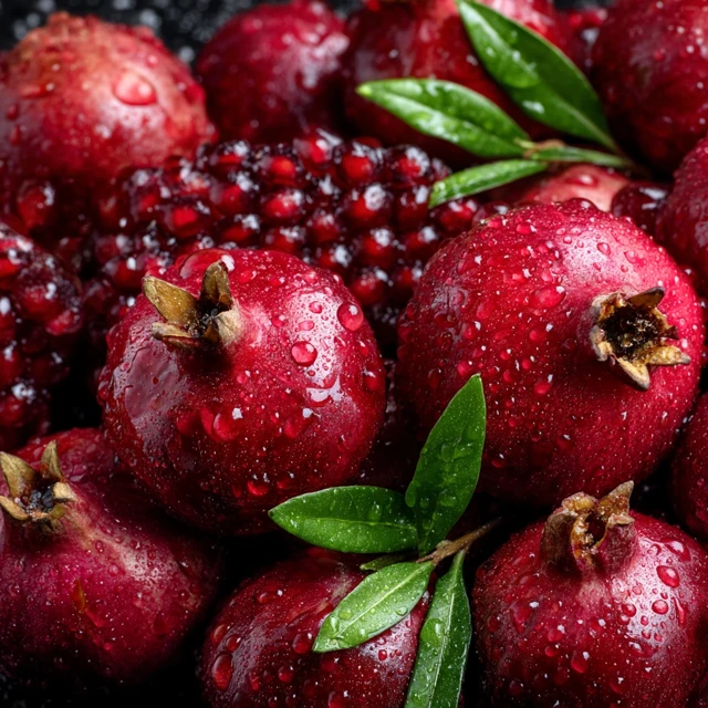 Juicy Pomegranates Macro Photography Fresh and Delicious