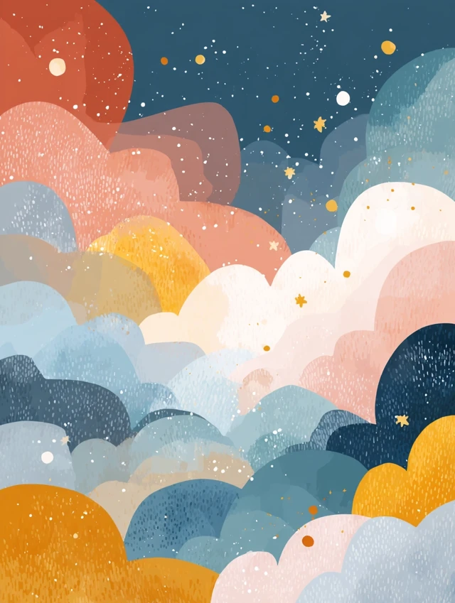 Pastel Galaxy Wall Art Starry Sky Nursery Decor Digital Download