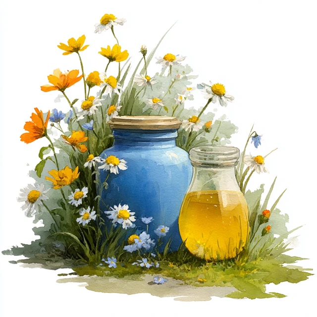 Honey Jar Watercolor Clip Art Illustration