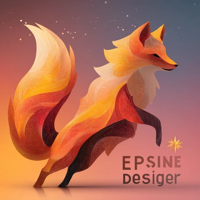 EP Designer Fox Logo Design Playful and Modern