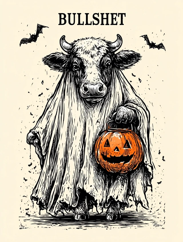 Halloween Cow Ghost Illustration Bullsheet