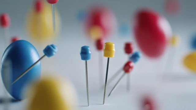 Colorful Pushpins Close Up Slow Motion