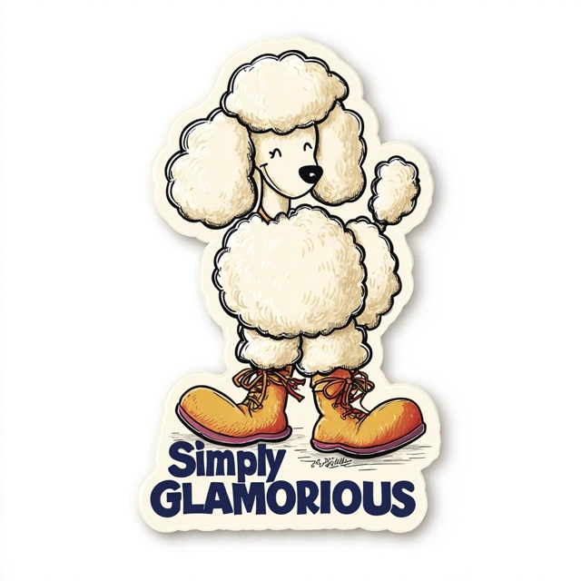 Simply Glamorous Poodle Dog Sticker