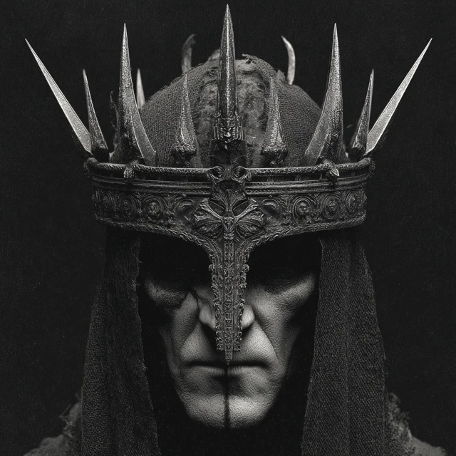 Black Metal Ritual Figure With Antlers
