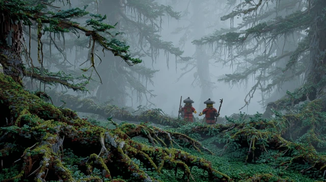 Lost Travelers in Ancient Chinese Forest Tang Dynasty
