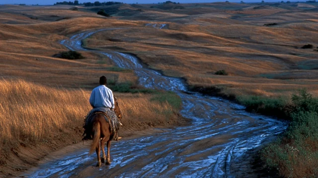 Western Cowboy Journeying at Dawn
