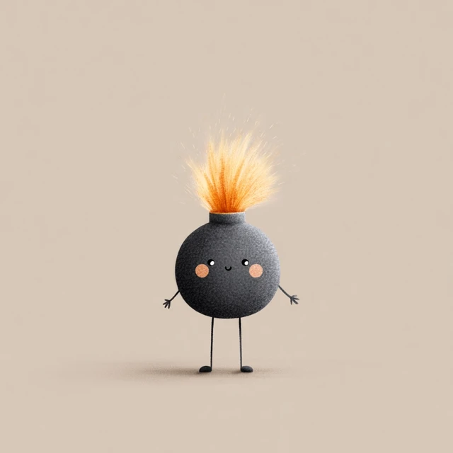 Cute Cartoon Bomb Illustration