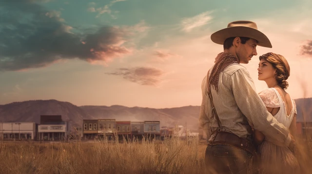 Western Romance Movie Poster Beautiful Couple