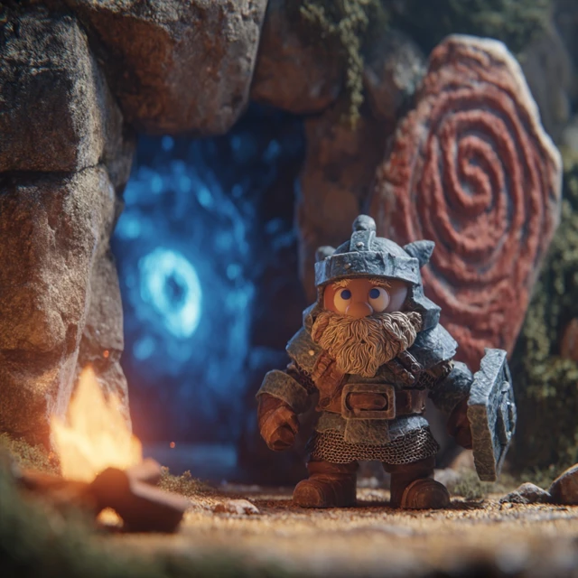Dwarf Warrior in Clay Armor Moody Stop Motion