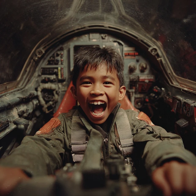 Filipino Boy in Star Wars Starfighter Illustration
