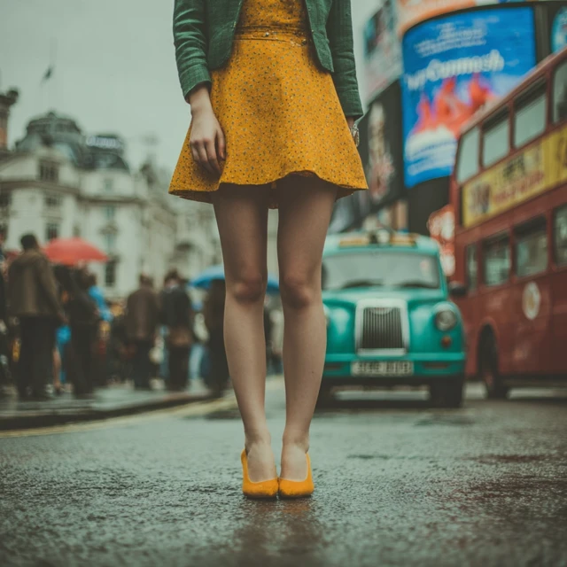 Woman in Heels in Piccadilly Circus London