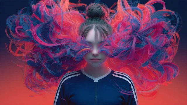 Cyberpunk Fashion Ad Japanese Model Gradients