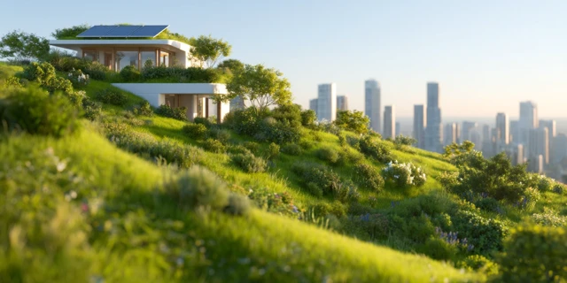 Sustainable Green Rooftop Architecture in City