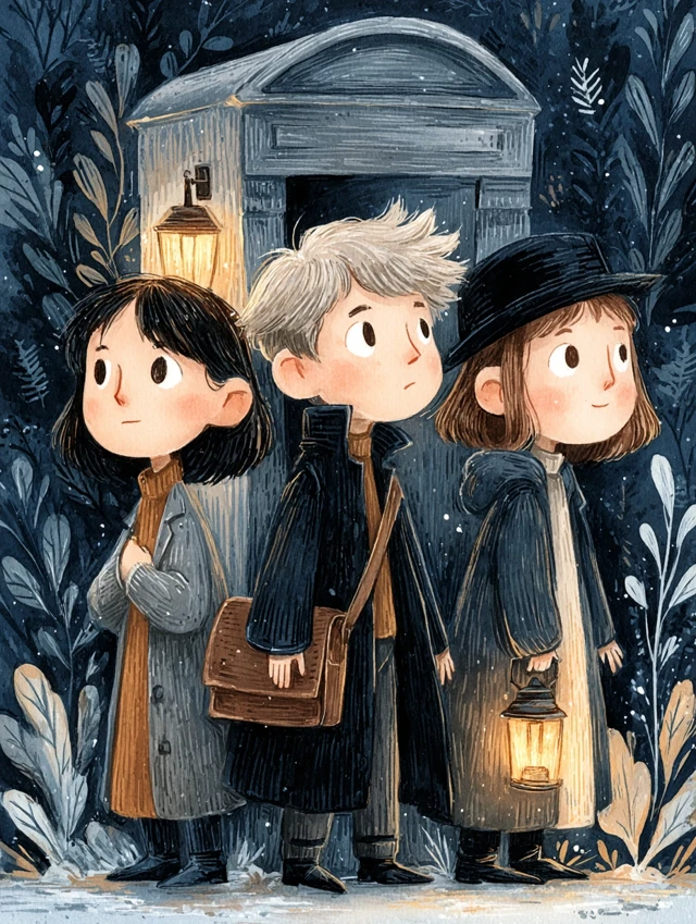 Kids Exploring a Magical Forest Illustration