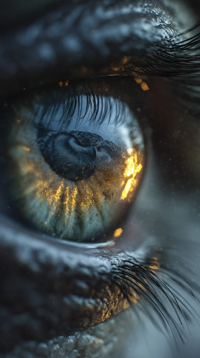 Owl Eye Hyperrealistic Close Up