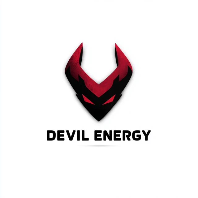 Devil Energy Logo Design - Bold, Electric Crimson and Black