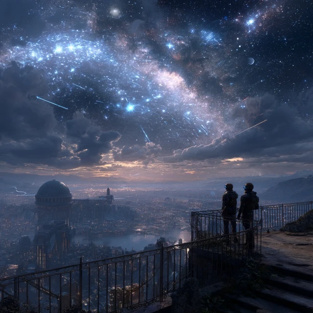 Futuristic Observatory Stargazing Space City 8K