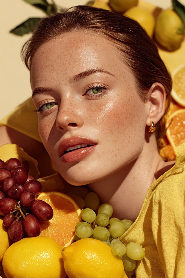 Summer Freshness Fashion Portrait Blonde Model