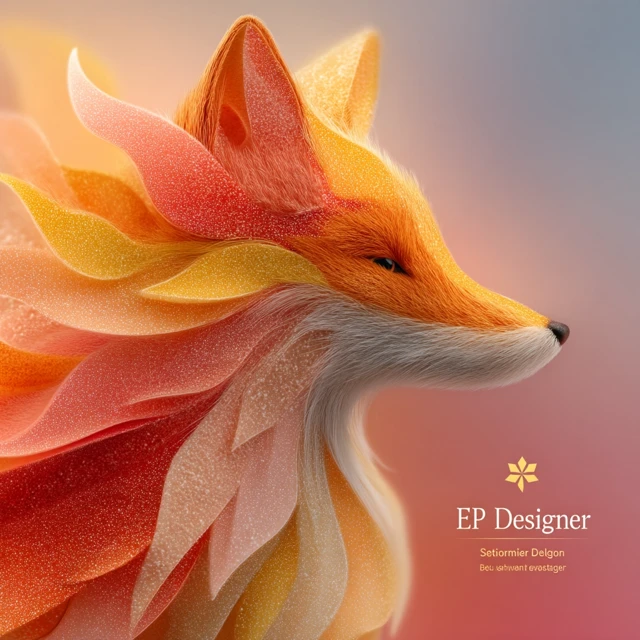 EP Designer Logo Design Fox Silhouette Gradient