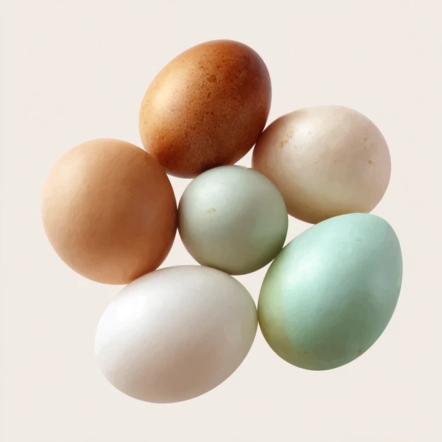 Colorful Chicken Eggs in a Circle