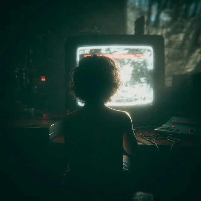 Retro Gamer Immersed in a Video Game