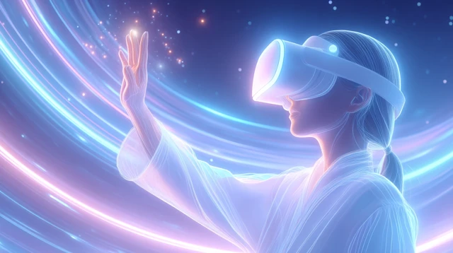 VR Experience Futuristic Tech Illustration
