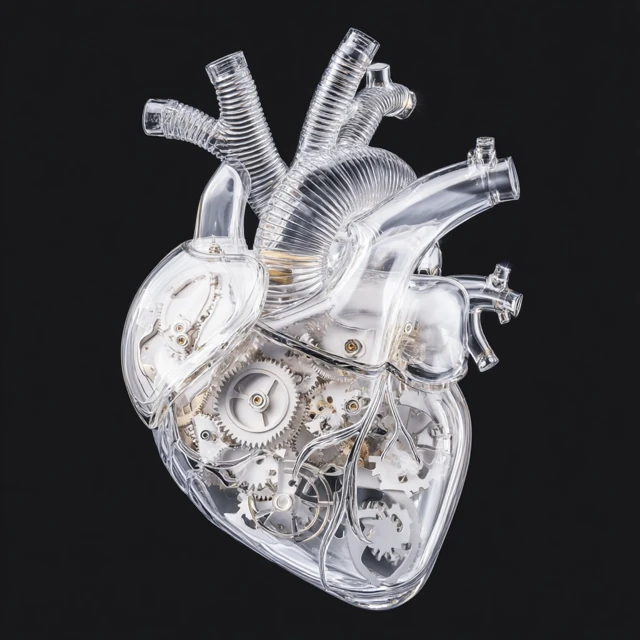 Mechanical Heart Transparent Anatomy Illustration