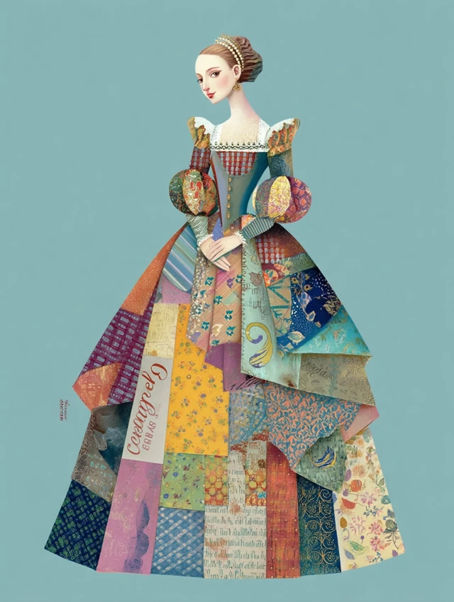 Country Queen in Storybook Style Illustration