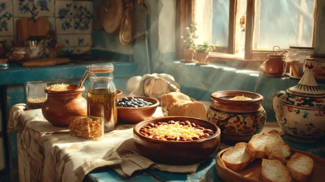 Mexican Cuisine Beans with Cheese Dish Cinematographic