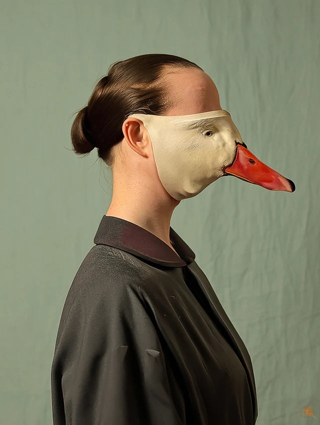 Melancholy Goose Mask Portrait Michael Borremans