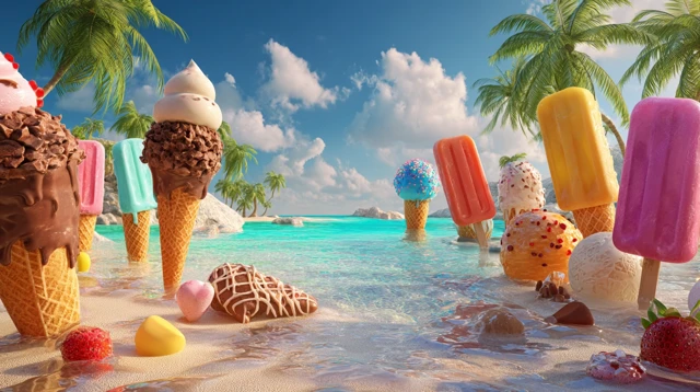Summer Beach Ice Cream Paradise