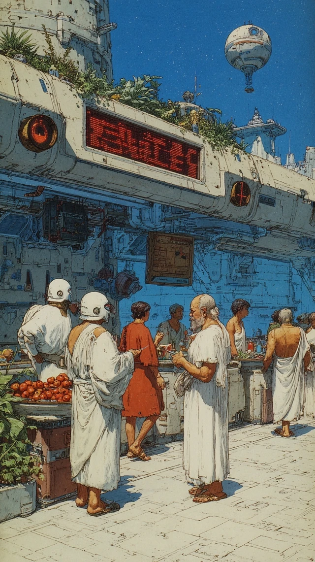 Moebius Art Roman Legion Spaceship Neon Gardens